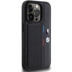 BMW BMHCP15X23PUPVK Black Hardcase Perforated Tricolor Line Kryt iPhone 15 Pro Max
