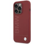 BMW BMHMP15LSLBLRE Red Hardcase Silicone Big Logo MagSafe Kryt iPhone 15 Pro