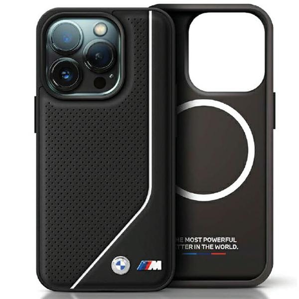BMW BMHMP15S23PUCPK Black Hardcase Perforated Twisted Line MagSafe Kryt iPhone 15