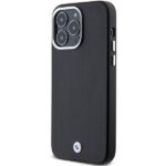 BMW BMHMP15X23PUFWK Black Signature Wrapped Metal MagSafe Kryt iPhone 15 Pro Max
