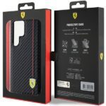 Ferrari FEHCS24LN3DUR Black HardCase Carbon Printed Line Kryt Samsung Galaxy S24 Ultra