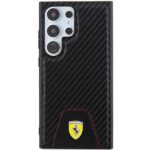 Ferrari FEHCS24LN3PUK Black HardCase Carbon Stitched Bottom Kryt Samsung Galaxy S24 Ultra