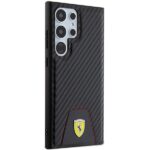 Ferrari FEHCS24LN3PUK Black HardCase Carbon Stitched Bottom Kryt Samsung Galaxy S24 Ultra