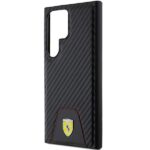 Ferrari FEHCS24LN3PUK Black HardCase Carbon Stitched Bottom Kryt Samsung Galaxy S24 Ultra