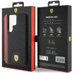 Ferrari FEHCS24LN3PUK Black HardCase Carbon Stitched Bottom Kryt Samsung Galaxy S24 Ultra