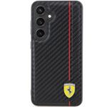 Ferrari FEHCS24MN3DUR Black HardCase Carbon Printed Line Kryt Samsung Galaxy S24 Plus