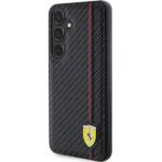 Ferrari FEHCS24SN3DUR Black HardCase Carbon Printed Line Kryt Samsung Galaxy S24