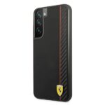 Ferrari FESAXHCS22MBK Black HardCase On Track Carbon Stripe Kryt Samsung Galaxy S22 Plus