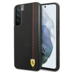 Ferrari FESAXHCS22MBK Black HardCase On Track Carbon Stripe Kryt Samsung Galaxy S22 Plus