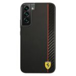 Ferrari FESAXHCS22MBK Black HardCase On Track Carbon Stripe Kryt Samsung Galaxy S22 Plus