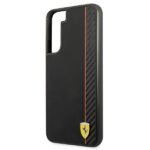 Ferrari FESAXHCS22MBK Black HardCase On Track Carbon Stripe Kryt Samsung Galaxy S22 Plus