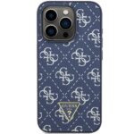 Guess GUHCP15LPG4GPB Blue HardCase 4G Triangle Metal Logo Kryt iPhone 15 Pro