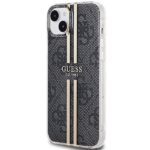 Guess GUHCP15MH4PSEGK Black HardCase IML 4G Gold Stripe Kryt iPhone 15 Plus