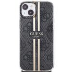 Guess GUHCP15MH4PSEGK Black HardCase IML 4G Gold Stripe Kryt iPhone 15 Plus