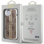 Guess GUHCP15MH4PSEGW Brown HardCase IML 4G Gold Stripe Kryt iPhone 15 Plus