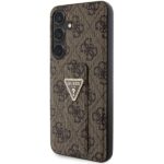 Guess GUHCS24SPGS4TDW S921 Brown Hardcase Grip Stand 4G Triangle Strass Kryt Samsung Galaxy S24