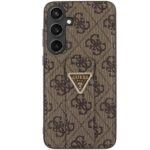 Guess GUHCS24SPGS4TDW S921 Brown Hardcase Grip Stand 4G Triangle Strass Kryt Samsung Galaxy S24