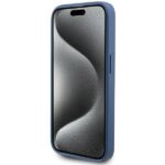 Guess GUHMP15LG4GFRB Blue HardCase 4G Collection Leather Metal Logo MagSafe Kryt iPhone 15 Pro