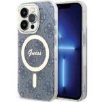 Guess GUHMP15LH4STB Blue HardCase IML 4G MagSafe Kryt iPhone 15 Pro