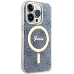 Guess GUHMP15XH4STB Blue HardCase IML 4G MagSafe Kryt iPhone 15 Pro Max
