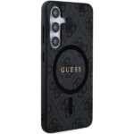 Guess GUHMS24SG4GFRK Black Hardcase 4G Collection Leather Metal Logo MagSafe Kryt Samsung Galaxy S24