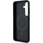 Guess GUHMS24SG4GFRK Black Hardcase 4G Collection Leather Metal Logo MagSafe Kryt Samsung Galaxy S24