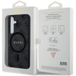 Guess GUHMS24SG4GFRK Black Hardcase 4G Collection Leather Metal Logo MagSafe Kryt Samsung Galaxy S24