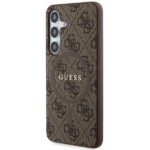 Guess GUHMS24SG4GFRW Brown Hardcase 4G Collection Leather Metal Logo MagSafe Kryt Samsung Galaxy S24