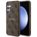 Guess GUHMS24SG4GFRW Brown Hardcase 4G Collection Leather Metal Logo MagSafe Kryt Samsung Galaxy S24