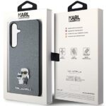 Karl Lagerfeld KLHCS24MPSAKCMPG S926 Hardcase Grey Saffiano Karl & Choupette Metal Pin Kryt Samsung Galaxy S24 Plus