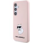 Karl Lagerfeld KLHCS24MSNCHBCP Hardcase Pink Silicone Choupette Kryt Samsung Galaxy S24 Plus