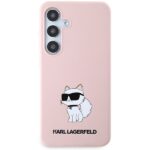 Karl Lagerfeld KLHCS24MSNCHBCP Hardcase Pink Silicone Choupette Kryt Samsung Galaxy S24 Plus