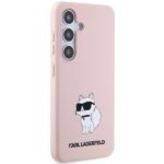 Karl Lagerfeld KLHCS24MSNCHBCP Hardcase Pink Silicone Choupette Kryt Samsung Galaxy S24 Plus