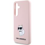 Karl Lagerfeld KLHCS24MSNCHBCP Hardcase Pink Silicone Choupette Kryt Samsung Galaxy S24 Plus