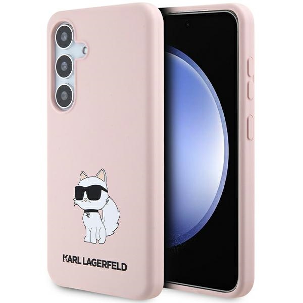 Karl Lagerfeld KLHCS24MSNCHBCP Hardcase Pink Silicone Choupette Kryt Samsung Galaxy S24 Plus