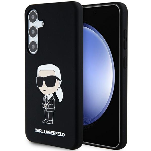 Karl Lagerfeld KLHCS24MSNIKBCK Hardcase Black Silicone Ikonik Kryt Samsung Galaxy S24 Plus