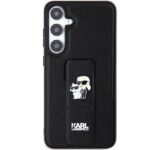 Karl Lagerfeld KLHCS24SGSAKCPK S921 Black Hardcase Gripstand Saffiano Karl&Choupette Pins Kryt Samsung Galaxy S24