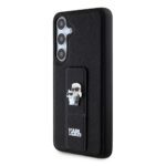 Karl Lagerfeld Saffiano Grip Stand Metal Logo Black Kryt Samsung Galaxy S24 Plus