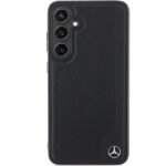 Mercedes MEHMS24M23RBGVK S926 Black Hardcase Leather Debossed Line MagSafe Kryt Samsung Galaxy S24 Plus