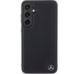 Mercedes MEHMS24S23RBGVK S921 Black Hardcase Leather Debossed Line MagSafe Kryt Samsung Galaxy S24