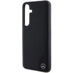 Mercedes MEHMS24S23RBGVK S921 Black Hardcase Leather Debossed Line MagSafe Kryt Samsung Galaxy S24