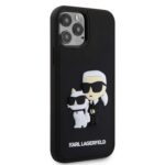 Karl Lagerfeld 3D Rubber Karl and Choupette Black Kryt iPhone 12/12 Pro