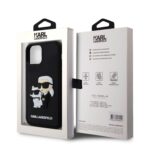 Karl Lagerfeld 3D Rubber Karl and Choupette Black Kryt iPhone 12/12 Pro