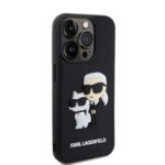 Karl Lagerfeld 3D Rubber Karl and Choupette Black Kryt iPhone 13 Pro