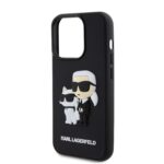 Karl Lagerfeld 3D Rubber Karl and Choupette Black Kryt iPhone 14 Pro