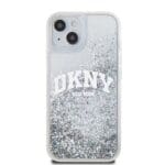 DKNY Liquid Glitter Arch Logo Transparent Kryt iPhone 14