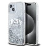 DKNY Liquid Glitter Arch Logo Transparent Kryt iPhone 14