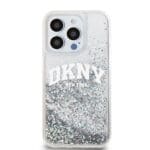 DKNY Liquid Glitter Arch Logo Transparent Kryt iPhone 14 Pro