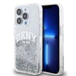 DKNY Liquid Glitter Arch Logo Transparent Kryt iPhone 14 Pro