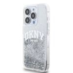 DKNY Liquid Glitter Arch Logo Transparent Kryt iPhone 14 Pro